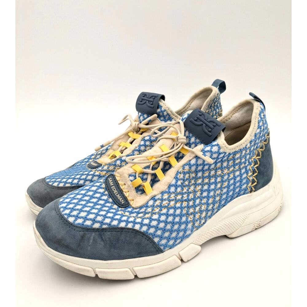 Sam Edelman Chelsie Woven Design Women's Low Top sneakers Summer Sky Size US8.5